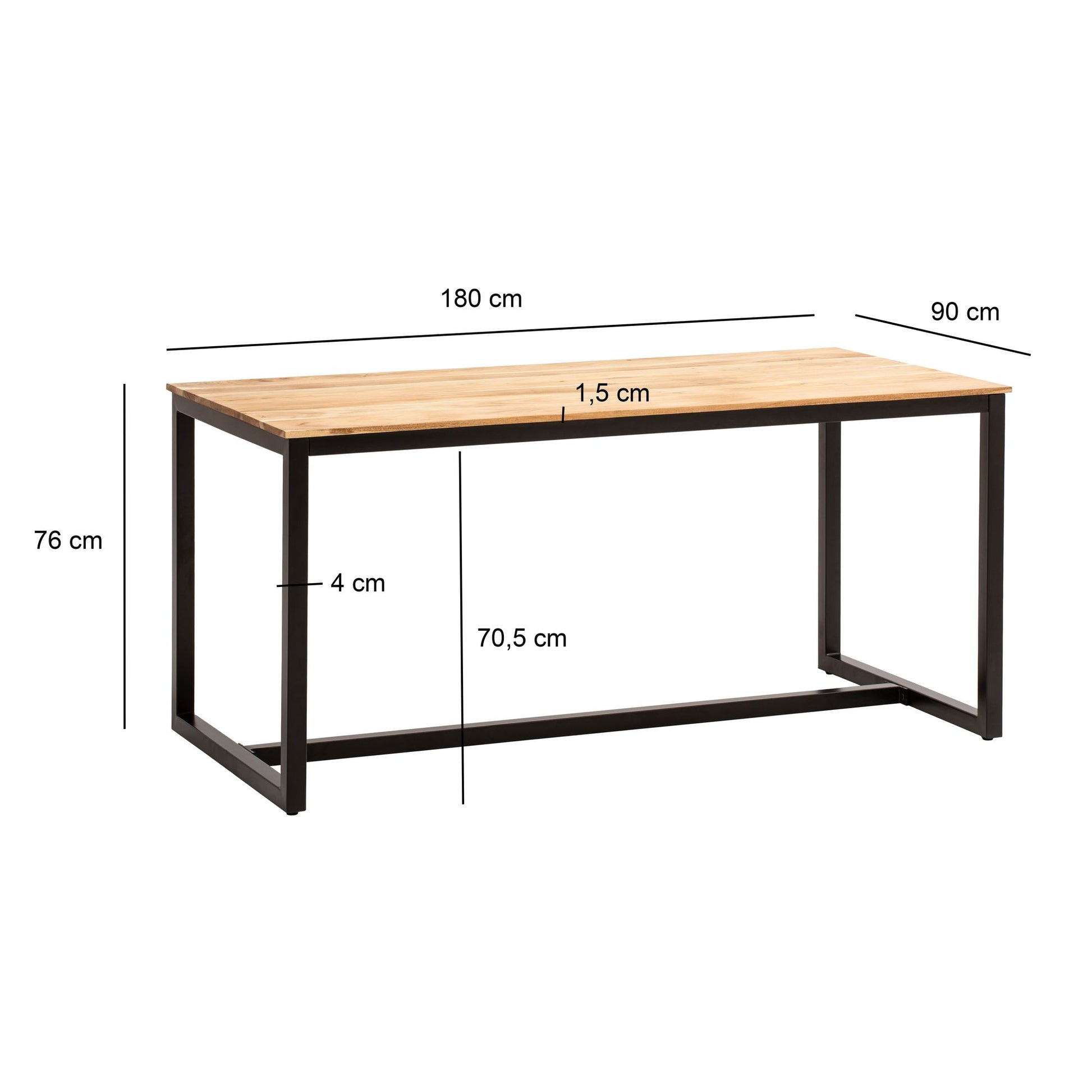 Nancy's Beselga Eettafel - Eetkamertafel - Keukentafel - Massief Acaciahout - ± 180 x 90 x 75 cm