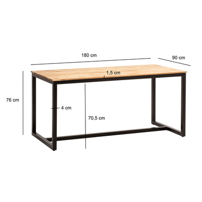 Nancy's Beselga Eettafel - Eetkamertafel - Keukentafel - Massief Acaciahout - ± 180 x 90 x 75 cm