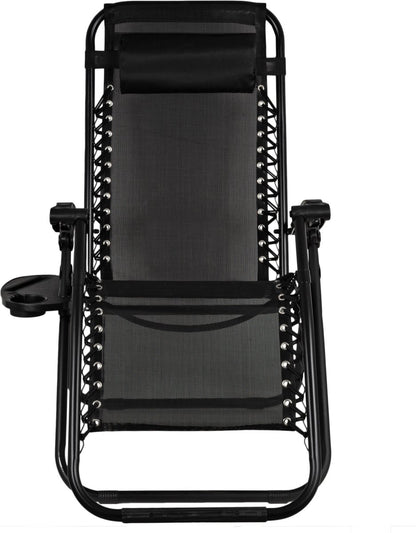Eleganca Foldable Garden Chair Lounger Black