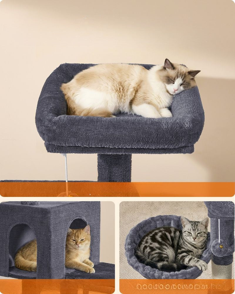 Nancy's Settala Krabpaal - Kattenboom - Krabplank - Donkergrijs - ± 50 x 50 x 135 cm