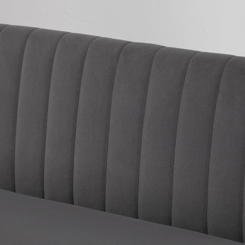 Nancy's Hessie Retro design 2-zitsbank - Bankje - Grijs - Fluweel - ± 120 x 55 x 80 cm