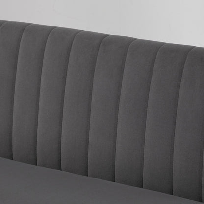 Nancy's Hessie Retro design 2-zitsbank - Bankje - Grijs - Fluweel - ± 120 x 55 x 80 cm