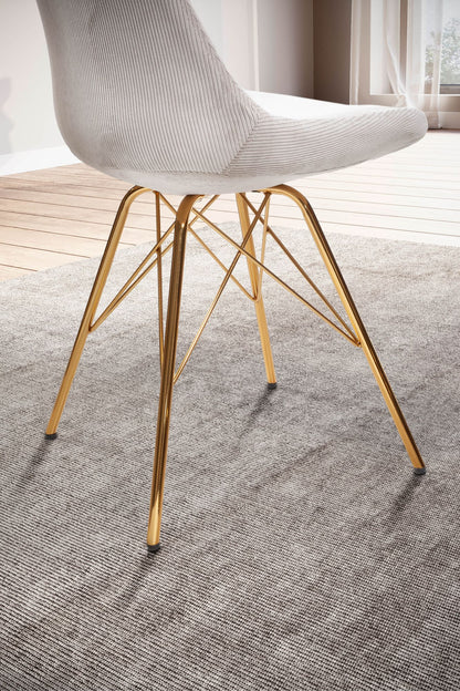 Nancy's Vizela Eetkamerstoelen - Set van 2 - Beige / Goud - Rib stof