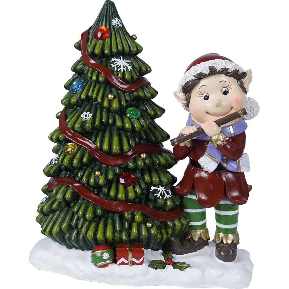 Kristmar Kerstornament elf met LED verlichting