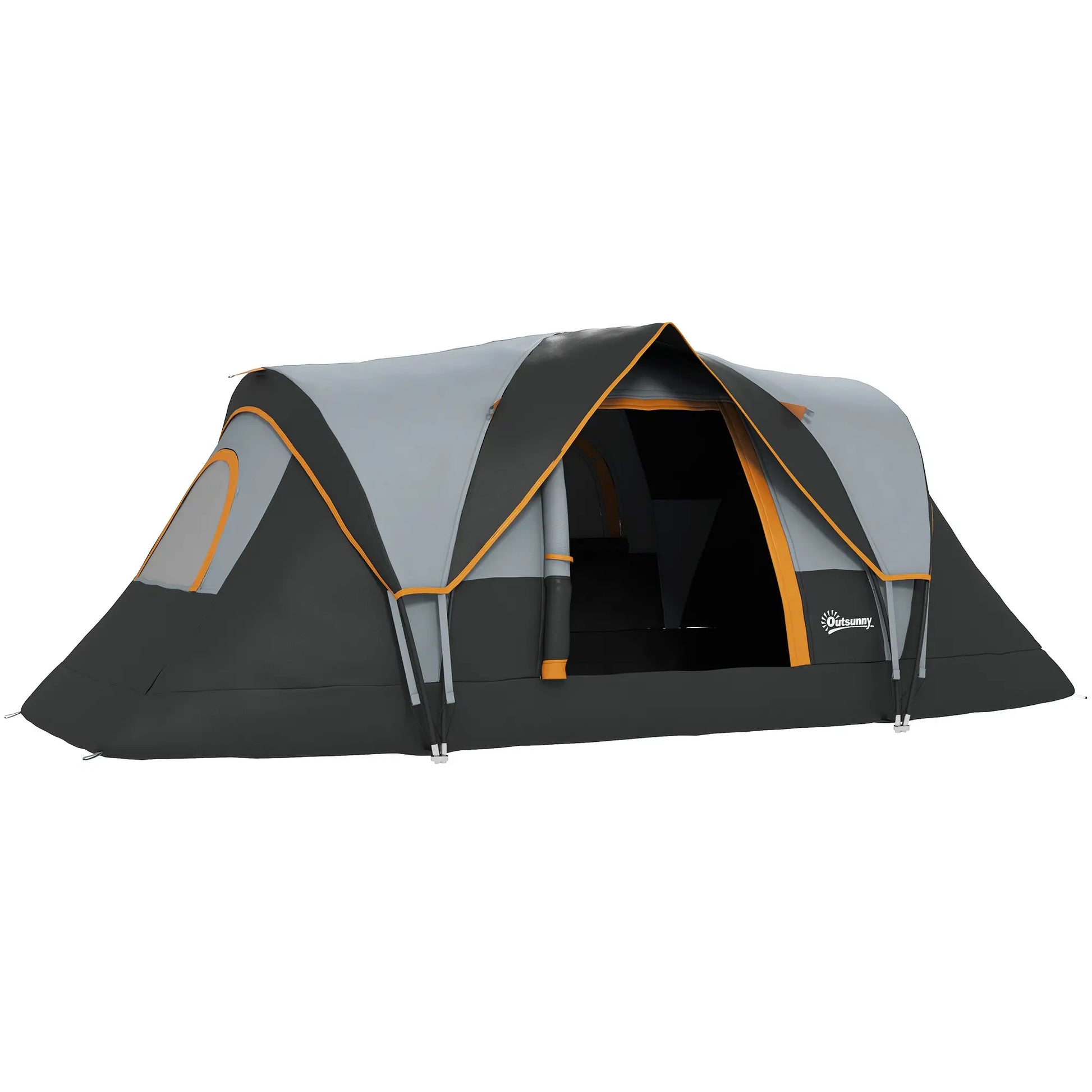 Nancy's Campli Kampeertent - Camping Tent - 5 tot 6 personen - Grijs / Zwart - 455 x 230 x 180 cm