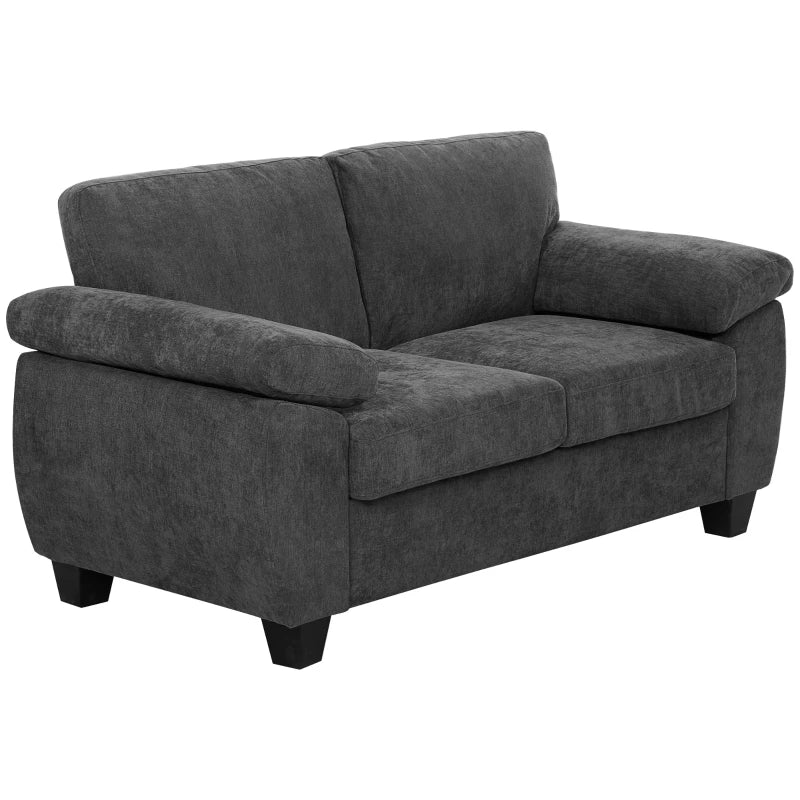 Nancy's Senigallia 2-Zitsbank - Tweezitsbank - Woonkamerbank - Donkergrijs - Chenille - ± 155 x 75 x 80 cm