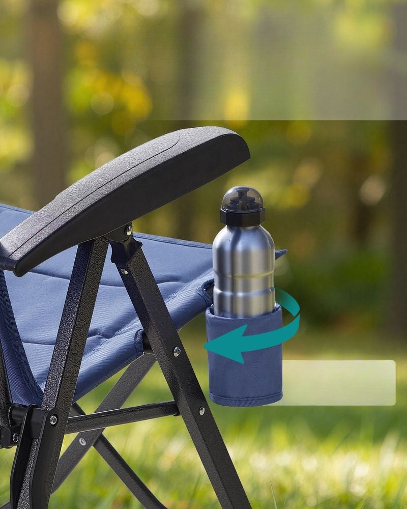 Nancy's Rovolon Campingstoel - Kampeerstoel - Met bekerhouder - Verstelbaar - Blauw