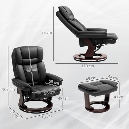 Nancy's Loano Relaxfauteuil - Loungestoel - Relaxstoel - Zwart - Kunstleer