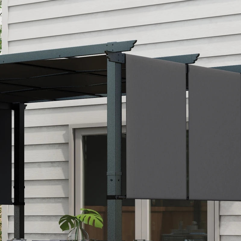 Nancy's Supino Pergola - Tuinpaviljoen - Uitschuifbaar zonnedak - Grijs - ± 355 x 295 x 235 cm