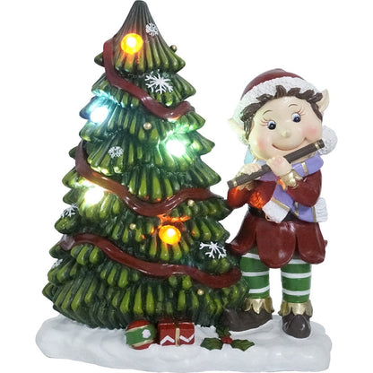 Kristmar Kerstornament elf met LED verlichting