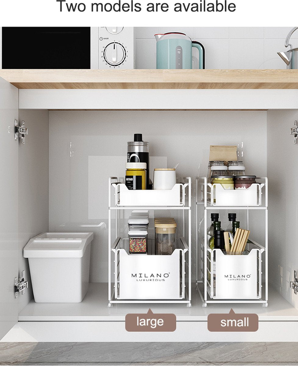Milano Luxurious organizer XL with 2 drawers - White