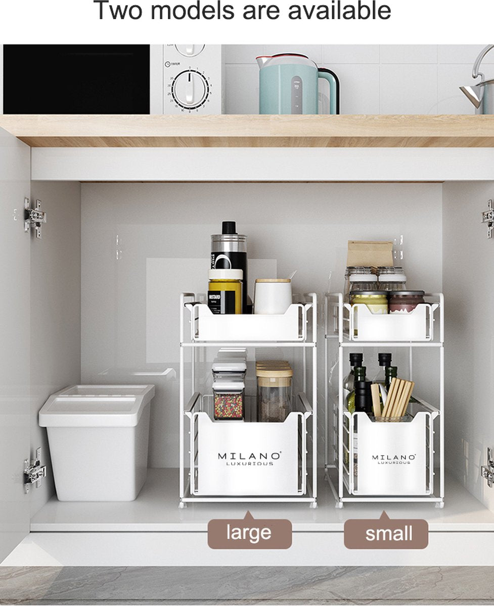 Milano Luxurious organisateur XL avec 2 tiroirs - Blanc