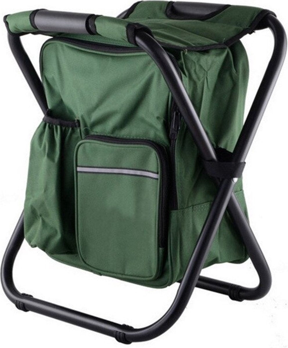 EASTWALL Relaxy 3 in 1 Backpack folding stool with cool bag Green