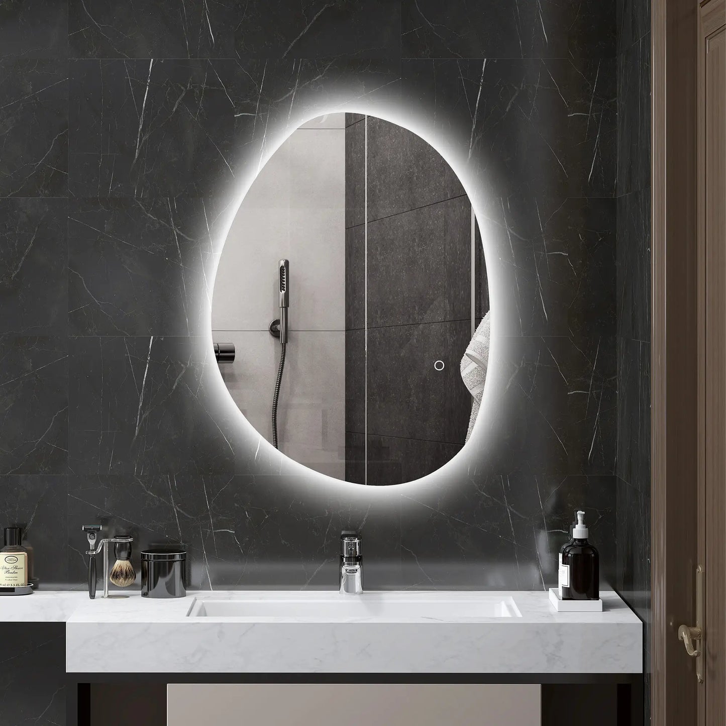 Nancy's Dazio Badkamerspiegel - Spiegel met Verlichting - Anticondensfunctie - Zilver - 70L x 5 x 50 cm