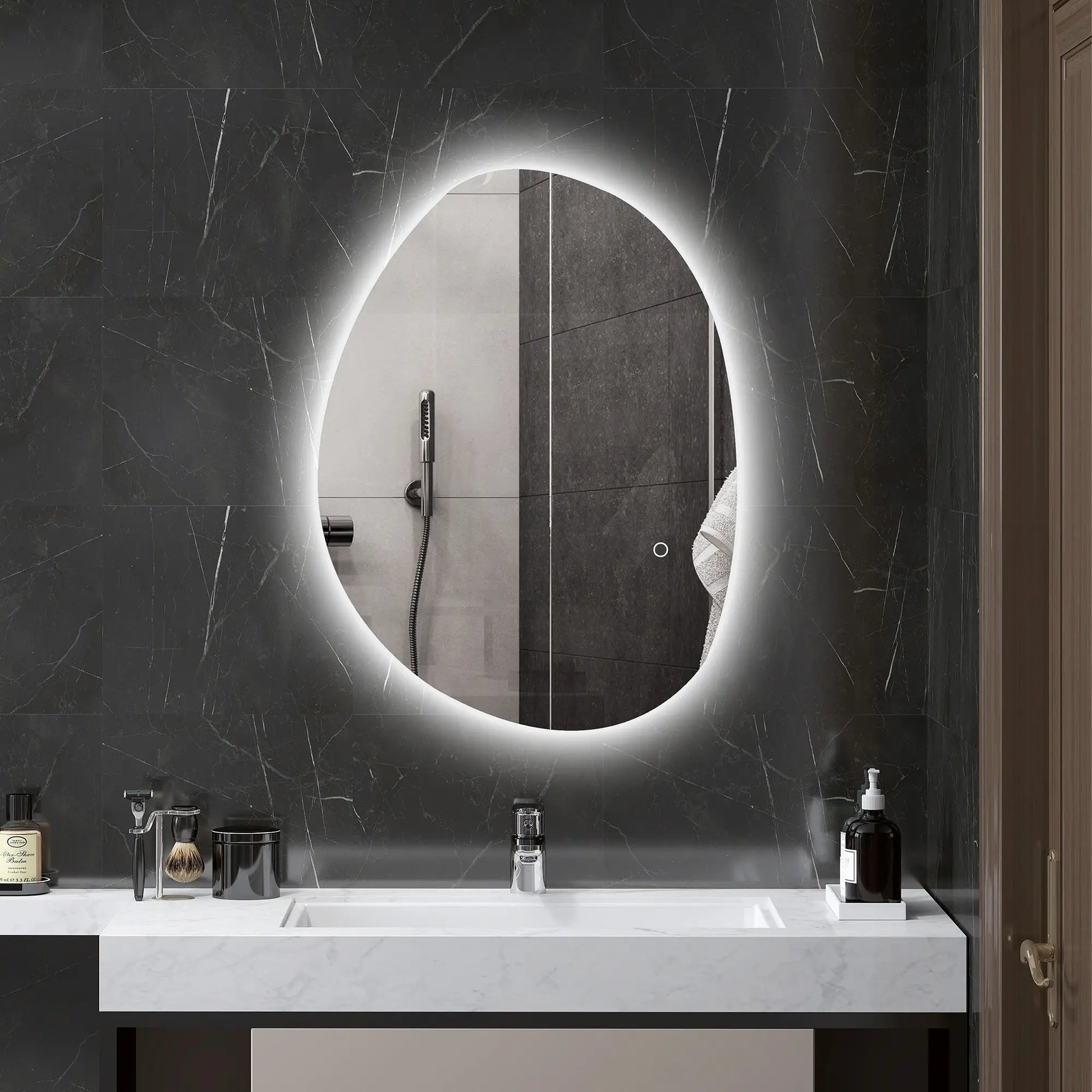 Nancy's Dazio Badkamerspiegel - Spiegel met Verlichting - Anticondensfunctie - Zilver - 70L x 5 x 50 cm