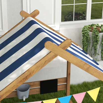 Nancy's Donnini Zandbak - Kinderzandbak - Met Dak - Bruin / Wit - Dennenhout - ± 125 x 115 x 145 cm