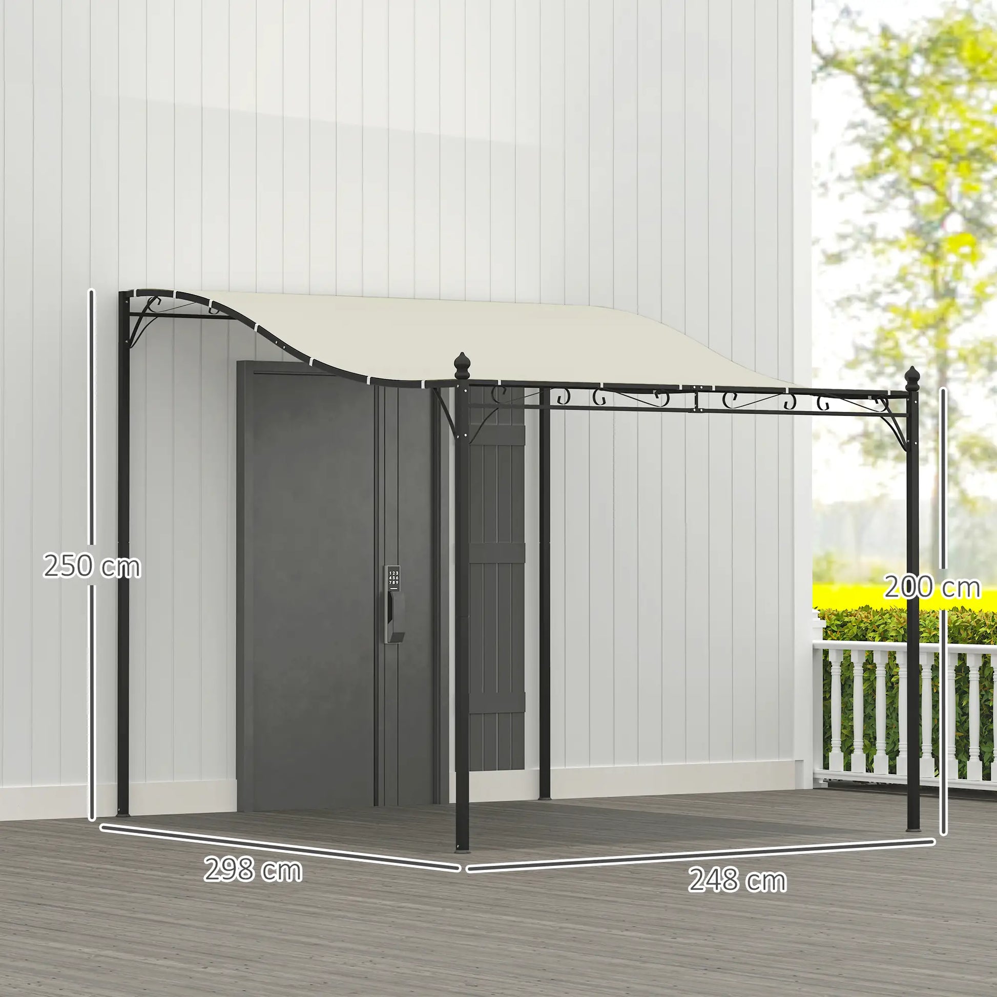 Nancy's Calangianus Terrasoverkapping - Terras Afdak - Paviljoen - Pergola - Roomwit - ± 250 x 300 cm