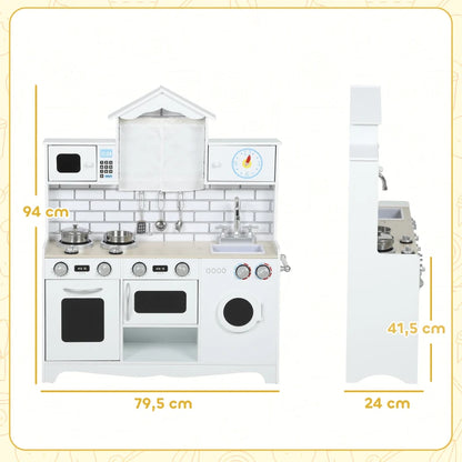 Nancy's Ortelle Kinderkeuken - Speelgoedkeuken - Speelkeukentje - Inclusief accessoires - Wit