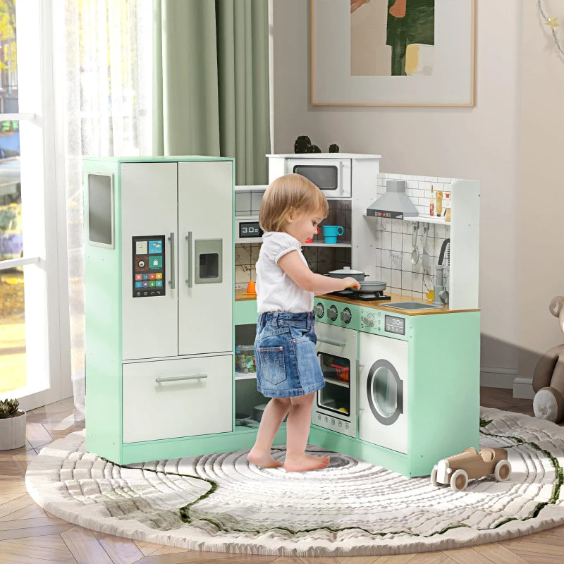 Cuisine pour enfants Nancy's Gina - Cuisine jouet - Cuisine de jeu - Accessoires inclus - Vert / Blanc