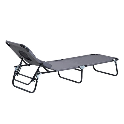 Nancy's Caparica Lounger - Lit lounge - Lit de plage - Pliable - Gris