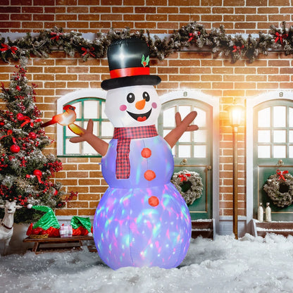 Nancy's Povoa Opblaasbare Sneeuwpop - Kerstdecoratie voor Buiten - Kerst Sneeuwpop - Met LED Verlichting