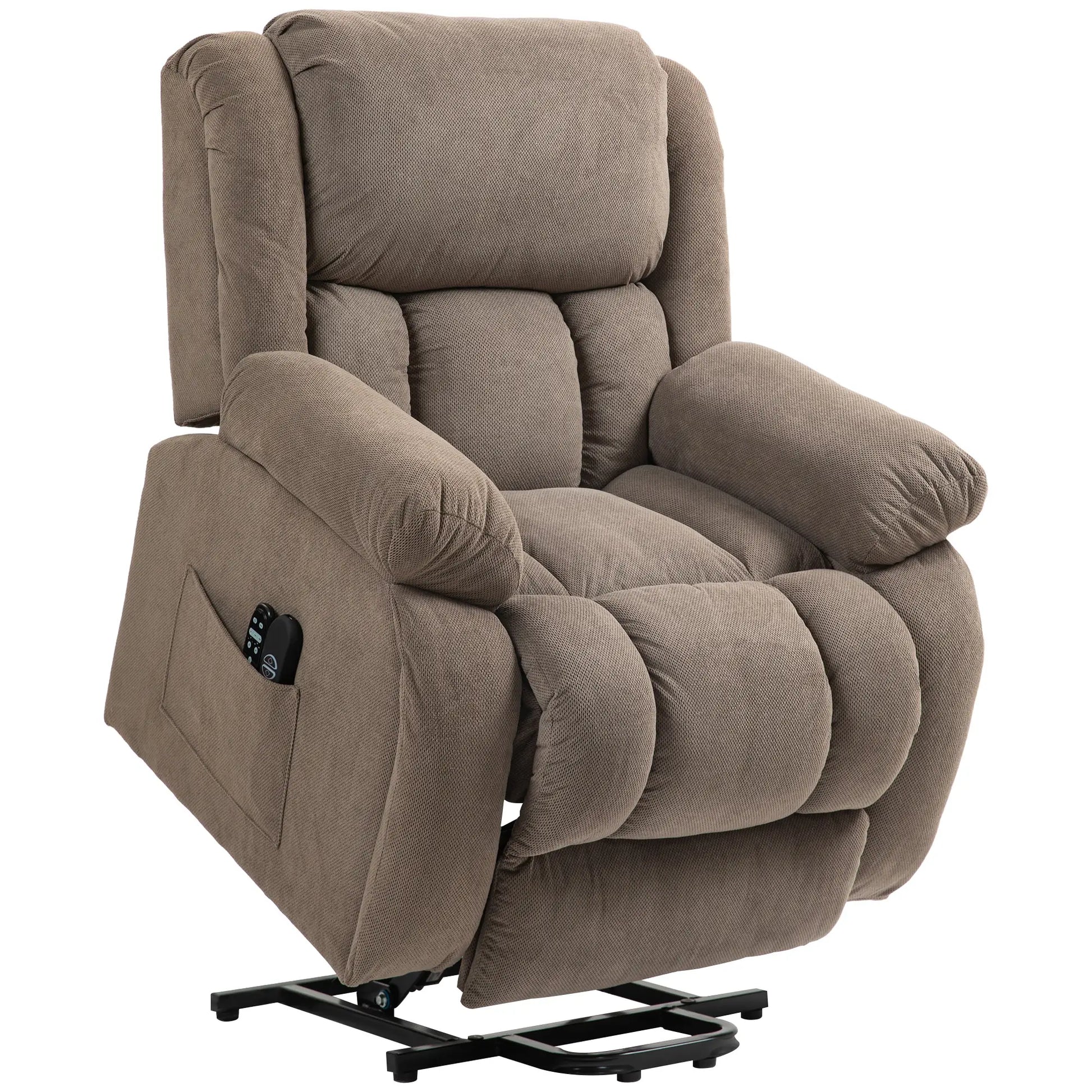 Nancy's Almofala Sta op stoel - Opsta stoel - Massagestoel - Relaxstoel - Lichtbruin - Fluweel