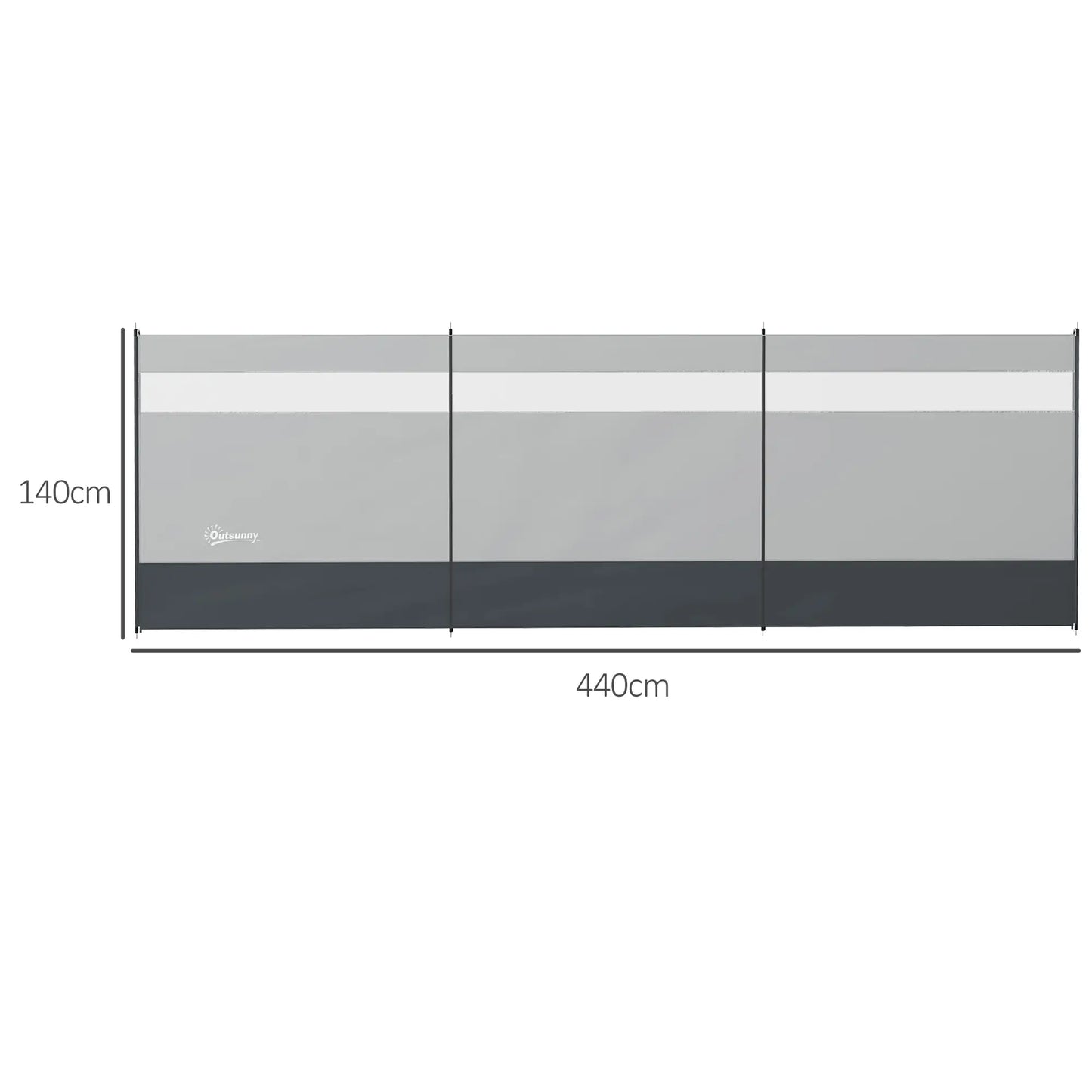 Nancy's Civezzano Windscherm - Privacyscherm - Grijs - 440 x 140 cm