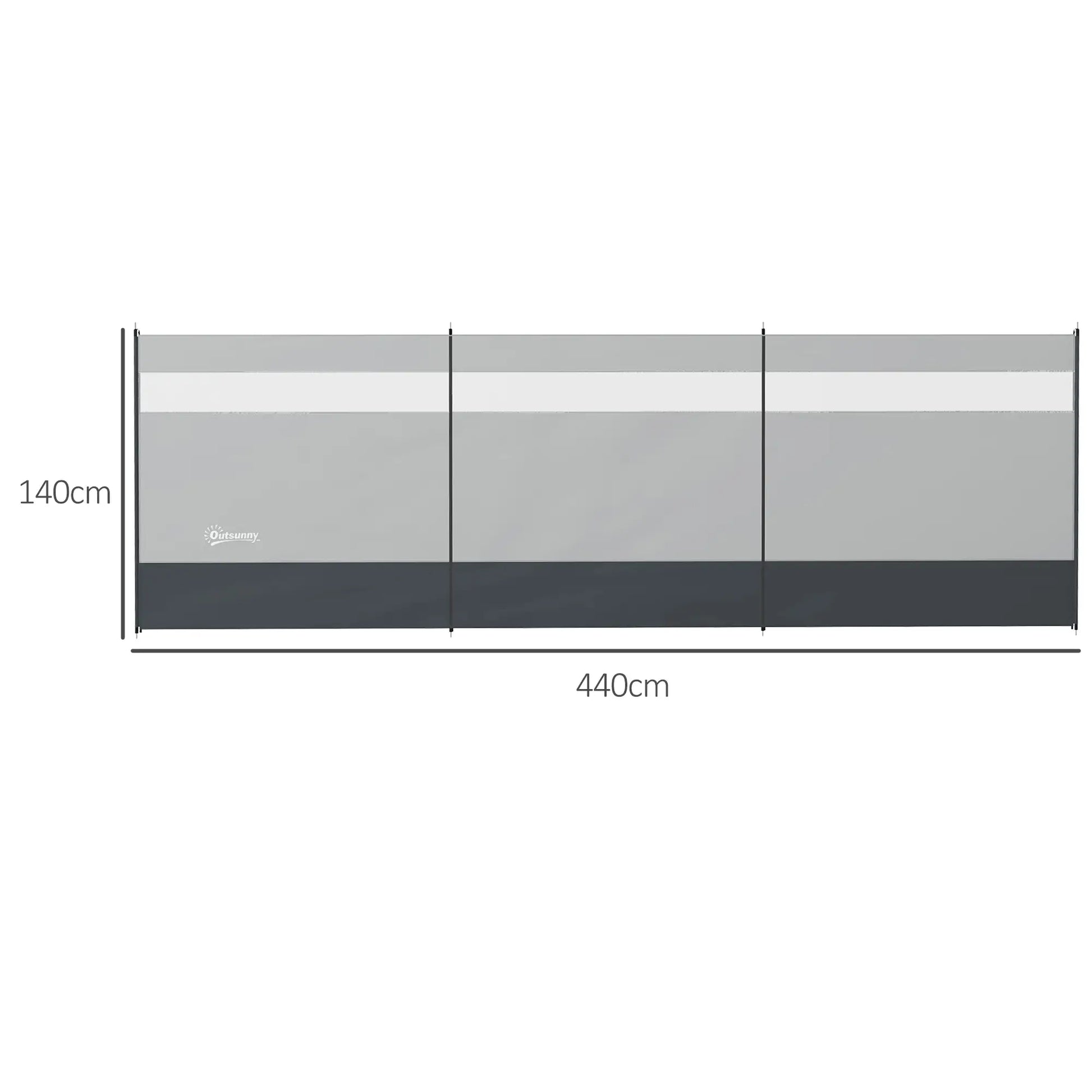 Nancy's Civezzano Windscherm - Privacyscherm - Grijs - 440 x 140 cm