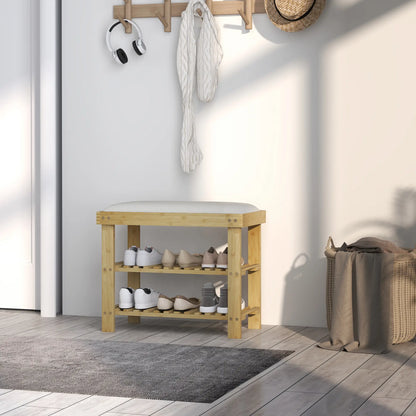 Nancy's Gorreto Schoenenbank - Schoenenrek - Bamboe - ± 60 x 30 x 50 cm