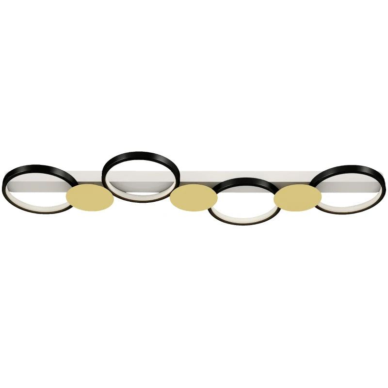 Nancy's Palagano Plafondlamp - Plafondverlichting - LED-Lamp - Wit / Zwart / Goudkleurig