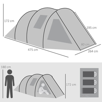 Nancy's Agadao Kampeertent - Camping tent - 3 tot 4 personen - Groen - ± 475 x 265 x 170 cm