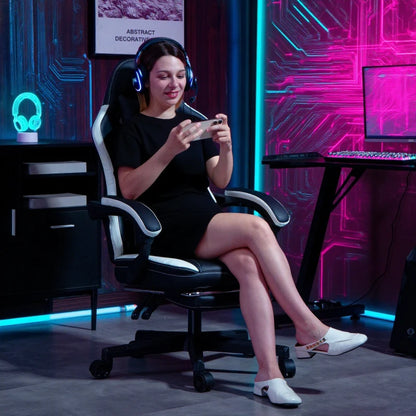 Nancy's Orvinio Gamingstoel - Gamestoel - Bureaustoel - Ergonomisch - Zwart / Wit