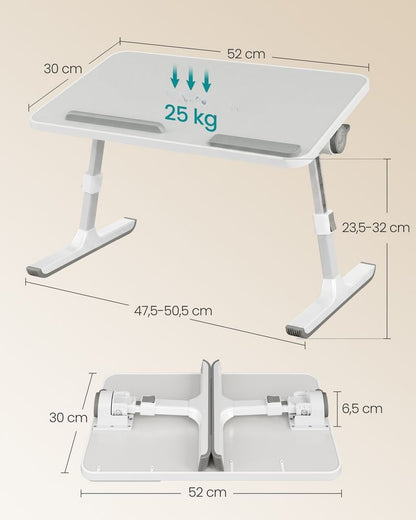 Nancy's Tignale Laptoptafel - Laptopstandaard - Bedtafel - In Hoogte Verstelbaar - Grijs