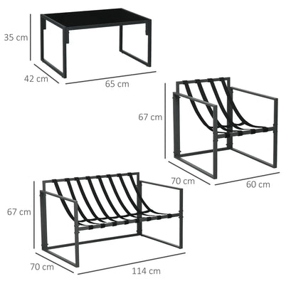 Nancy's Corfino Tuinset - 4-Delige Buiten Set - Tuinmeubelset - Grijs / Beige