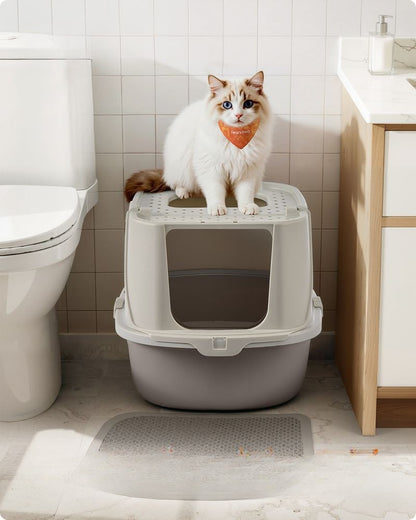 Nancy's Piancogno Kattenbak - Katten WC - Katten Toilet - Havermoutkleurig / Warmgrijs - ± 55 x 45 x 40 cm