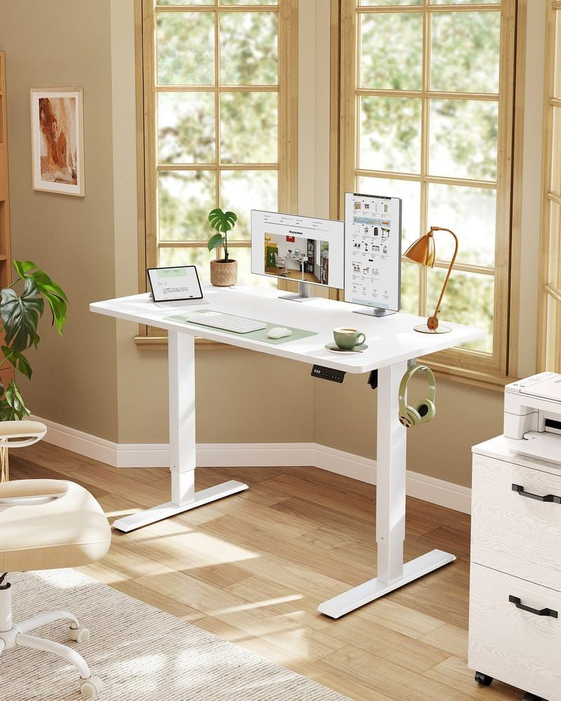 Nancy's Pozzuoli Verstelbare Bureau - Elektrisch Bureau - Zit/Sta Bureau - Wit - 120 x 60 x 72-120 cm