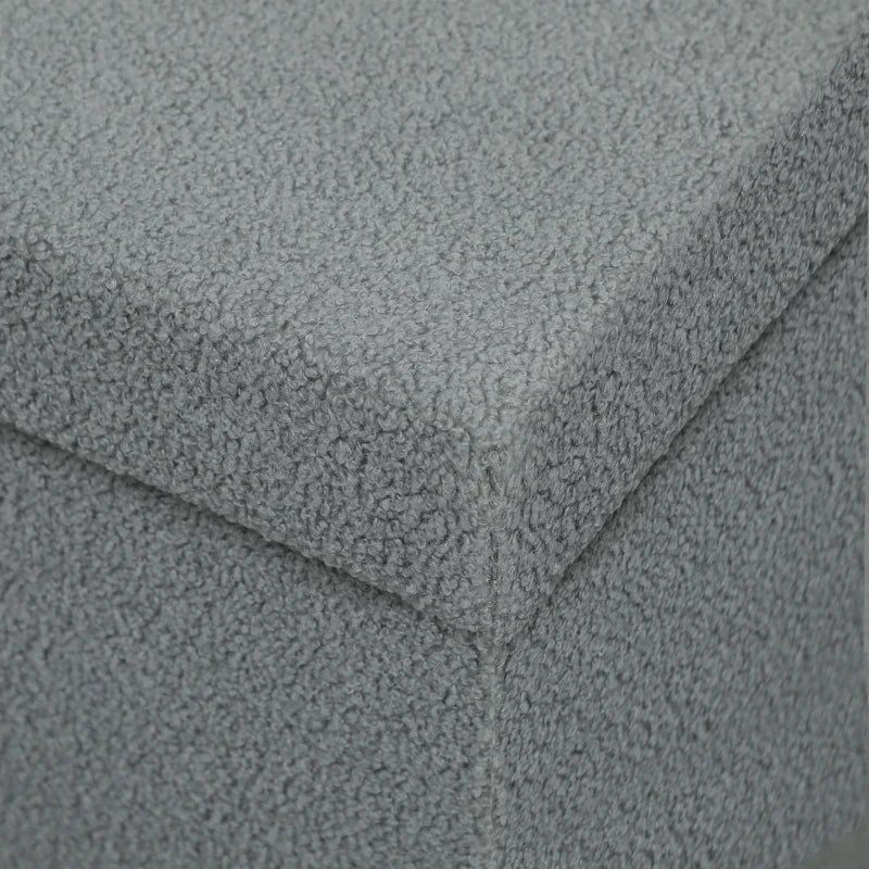 Nancy's Montescudo Opbergbank - Bankje met opbergruimte - Donkergrijs - Fluweel - ± 75 x 40 x 40 cm