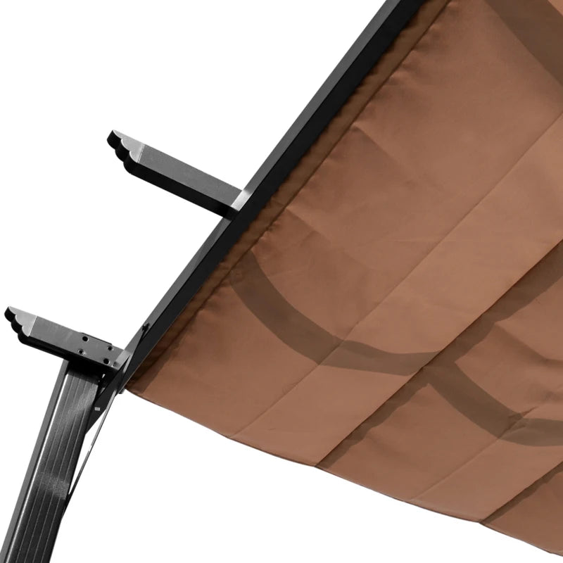 Nancy's Sulmona Pergola - Tuinpaviljoen - Uitschuifbare luifel - Grijs / Bruin - ± 300 x 400 x 225 cm
