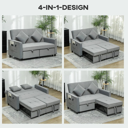 Nancy's Castelrotto Slaapbank - Logeerbank - Grijs - Fluweel