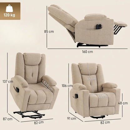 Nancy's Valstrona Sta op Stoelen - Seniorenstoel - Opsta stoel - Trilmassage & Warmte - Crèmewit