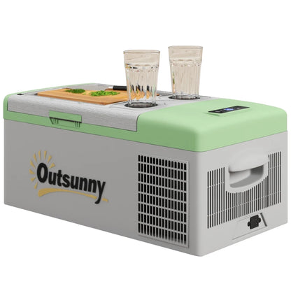 Nancy's Sover Koelbox - Koeler - AC / DC Aansluiting - -20 ℃ tot 10 ℃ - Groen / Grijs - 16 Liter