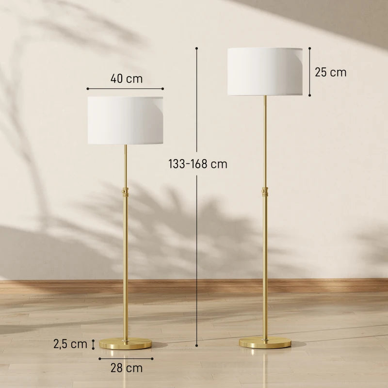 Nancy's Paese Vloerlamp - Staande lamp - In hoogte verstelbaar - Goud / Crèmewit