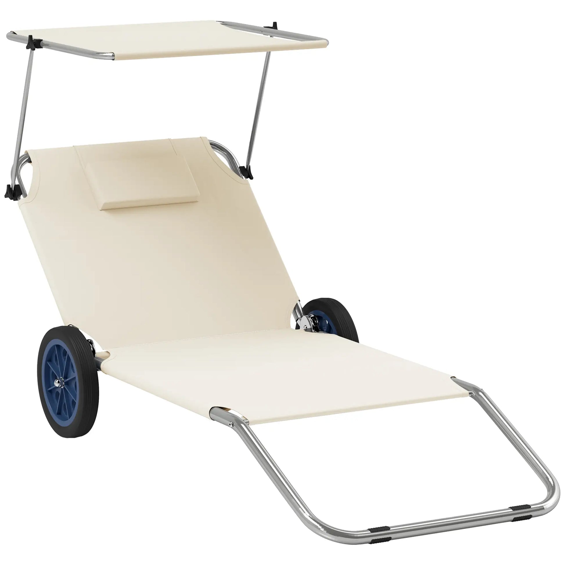 Nancy's Cremolino Strandligstoelen - Strandstoelen - Campingstoelen - Set van 2 - Beige