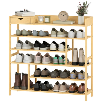 Nancy's Malesco Schoenenrek - Opbergrek voor schoenen - Natuurlijk - Bamboe - ± 100 x 30 x 100 cm