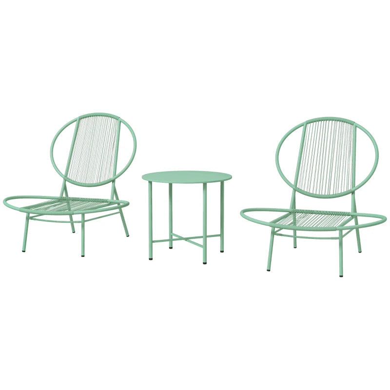 Nancy's Corropoli Bistroset - Tuinset- Balkonset - Groen - Rotan / Staal