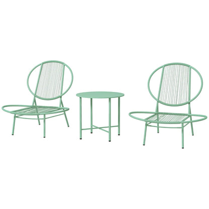 Nancy's Corropoli Bistroset - Tuinset- Balkonset - Groen - Rotan / Staal