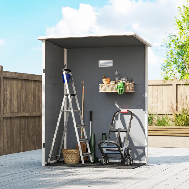 Nancy's Montazzoli Opbergschuur - Tuinhuisje - Schuur - Gereedschapsschuur - Grijs - ± 150 x 90 x 193/184 cm