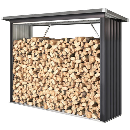 Nancy's Morfasso Haardhout Opslag - Brandhoutopslag - Houtopslag - Haardhoutrek - Grijs - Staal