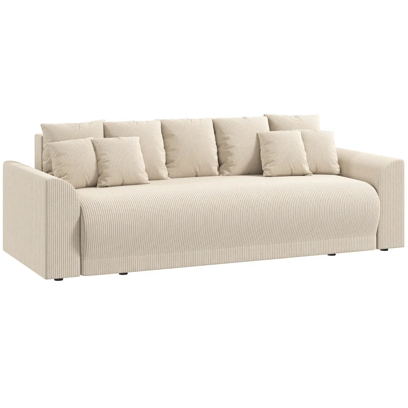 Nancy's Staffolo Slaapbank - Ligbank - Logeerbed - Beige - Corduroy