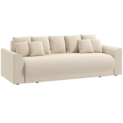 Nancy's Staffolo Slaapbank - Ligbank - Logeerbed - Beige - Corduroy